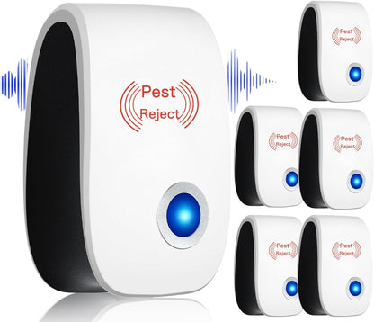 6 Pack Ultrasonic Plug in Pest Reject Indoor for Spiders, Mices, Mosquitoes, Roaches