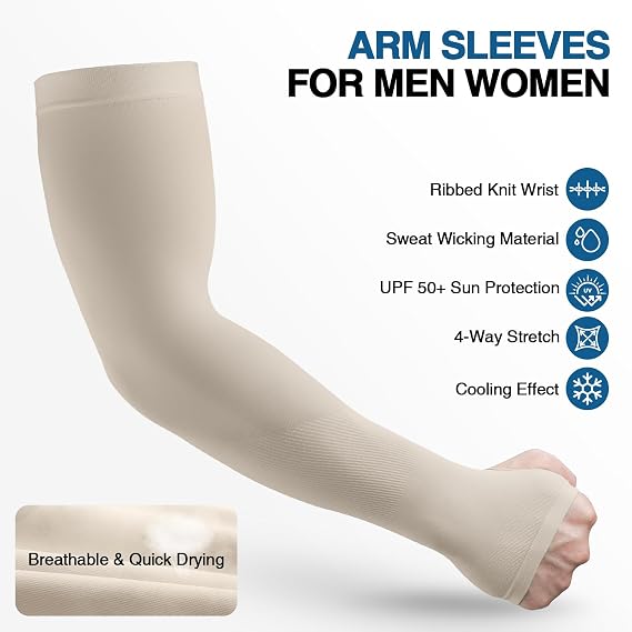 Cooling Arm Sleeves for Men & Women – Breathable, UV Sun Protection