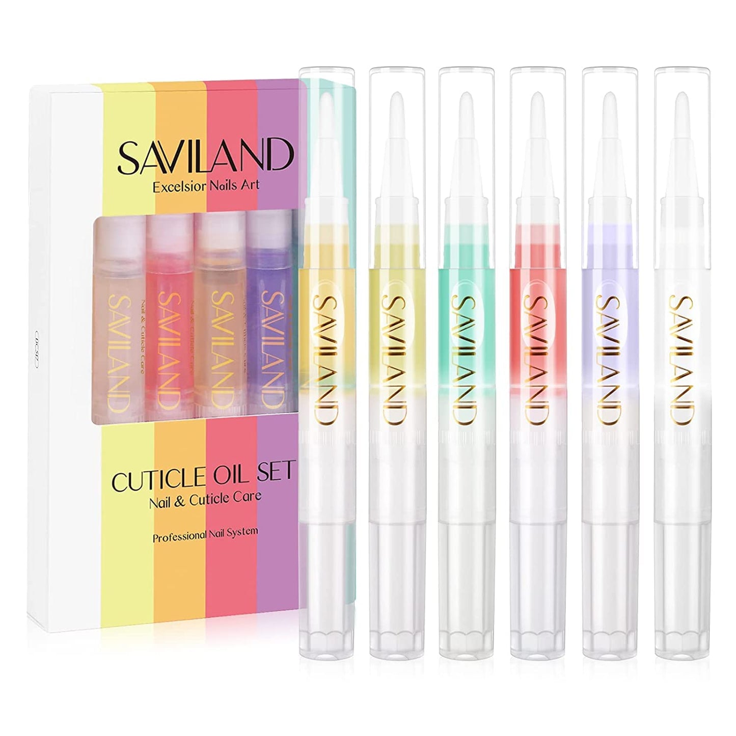 6PCS Natural Revitalizing Cuticle Oil for Nails with Vitamin E