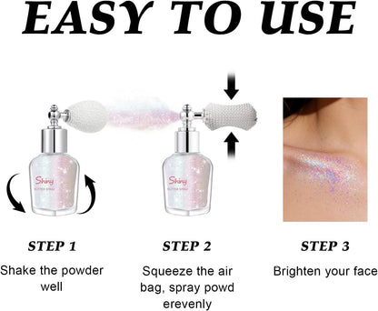 Fine Body Shimmer Powder & Hair Sparkle Highlighter Makeup