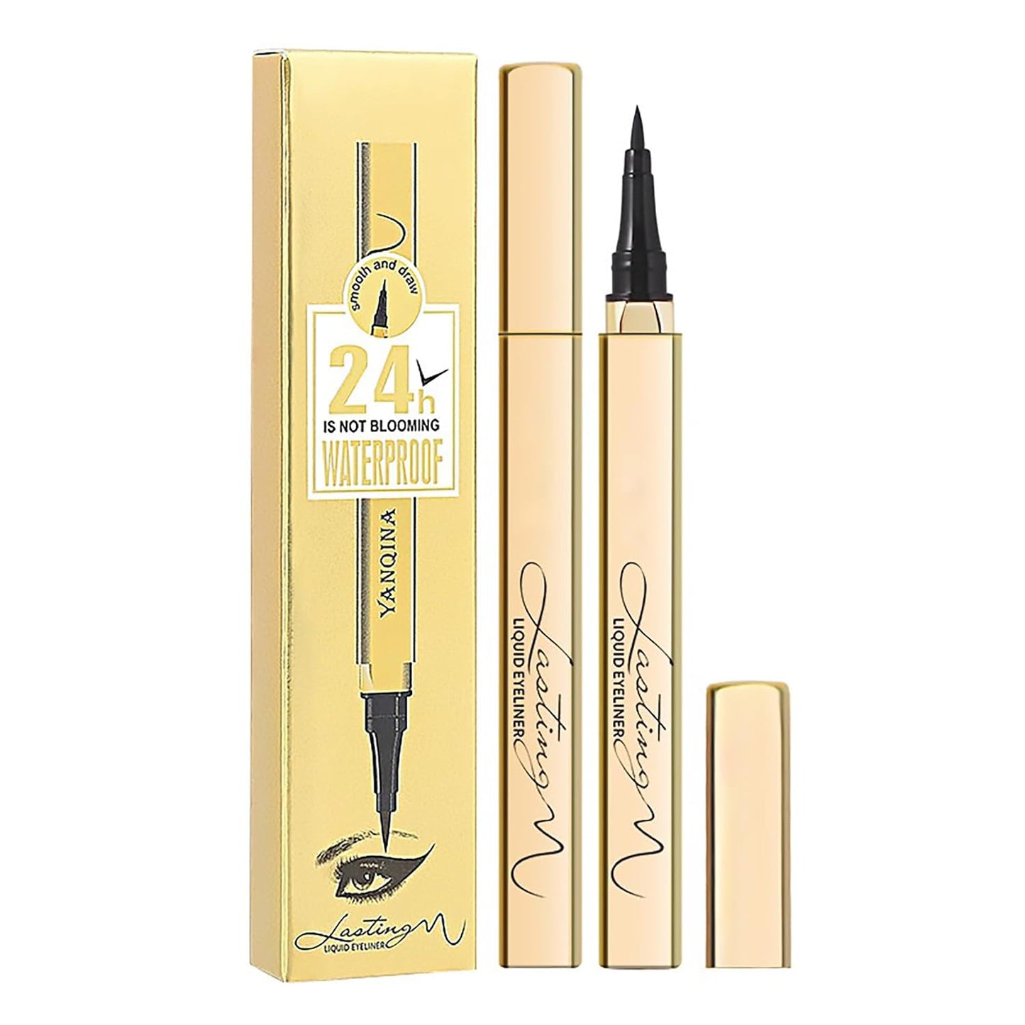 2Pcs 24H Long Lasting Waterproof Liquid Eyeliner Pen