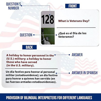 US Citizenship Bilingual Accelerated Flashcards Citizenship Study Guide Combo Set