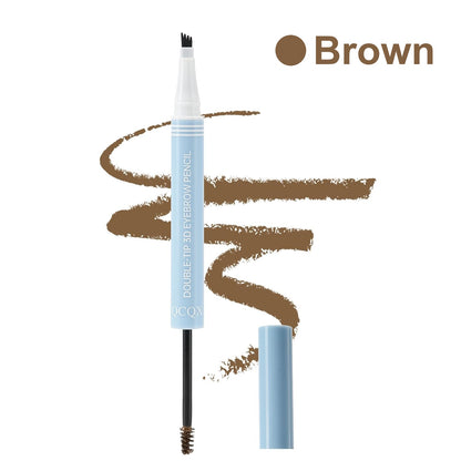 Dual-Ended 4-Tip Precision Eyebrow Pencil with Spoolie Brush
