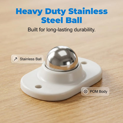 8 Counts 360° Swivel Universal Self Adhesive Caster Wheels for Kitchen Appliances, Coffee Makers, Storage Boxes