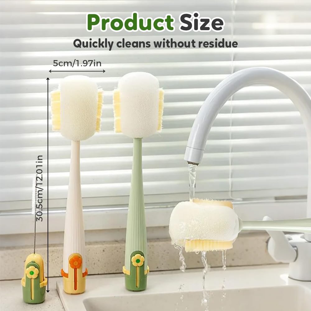 2 PCS 5-in-1 Multifunctional Bottle Cleaning Brush Set