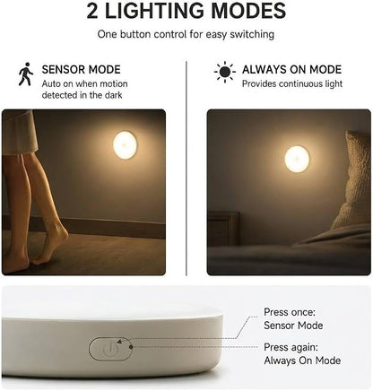 3 Pcs Rechargeable Motion Sensor 3 Color Night Light for Bedroom, Hallway, Cabinet