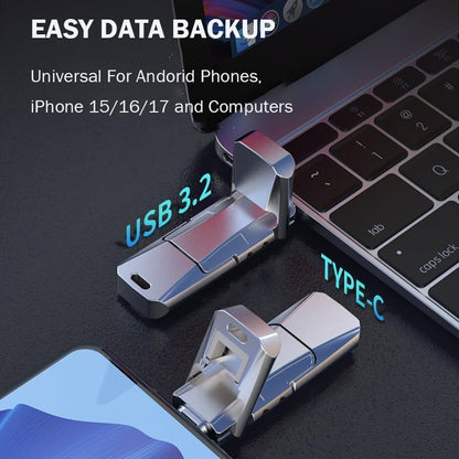 2TB Solid State USB Flash Drive 550Mbps High Speed USB C & USB 3.2 Dual Ports Thumb Drive