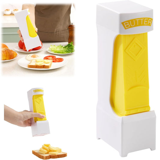 One-Click Butter Slicer with Airtight Storage - Stainless Steel Butter Dispenser