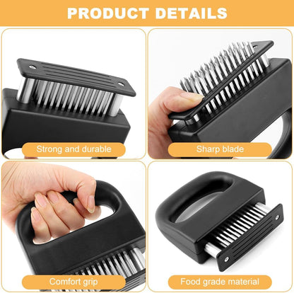 Stainless Steel Meat Tenderizer with 48 Ultra Sharp Needle Blades
