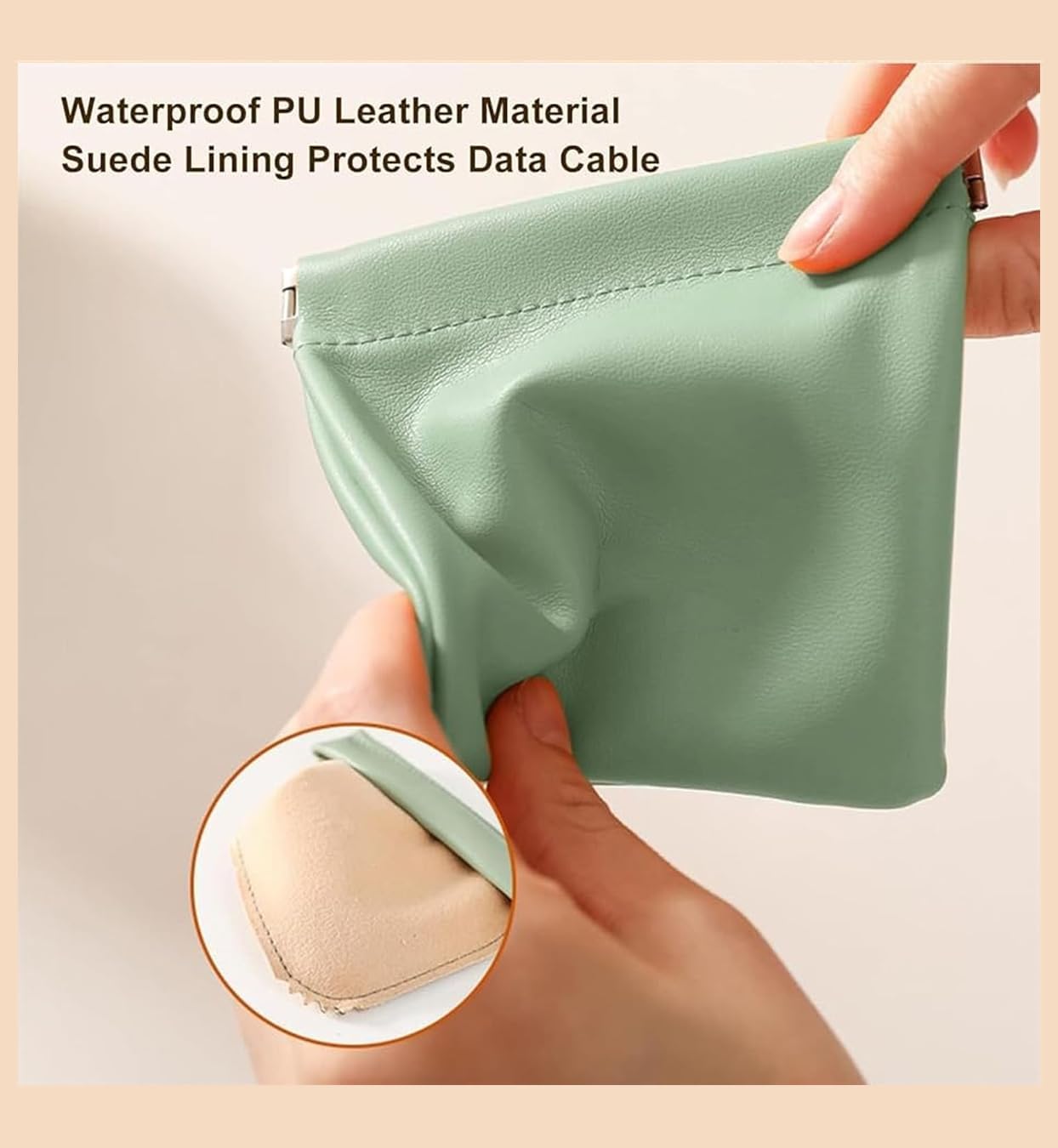 4 Pack Snap Closure Leather Organizer Pouch Coin Purse