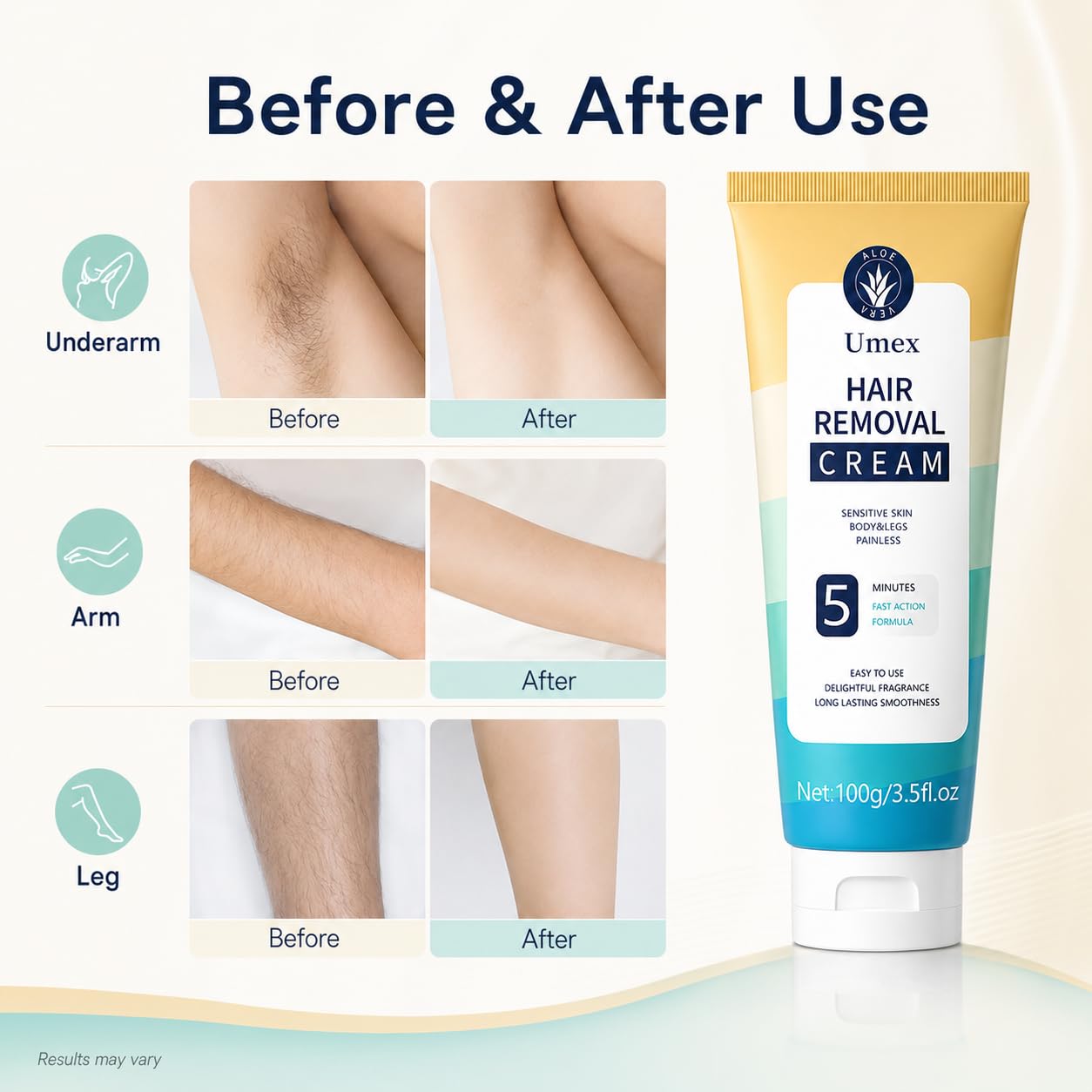 Depilatory Painless Hair Removal Cream for Sensitive Skin