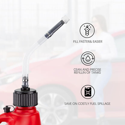 Universal Flexible Fuel Filler Hose, Compatible with Racing Fuel Containers