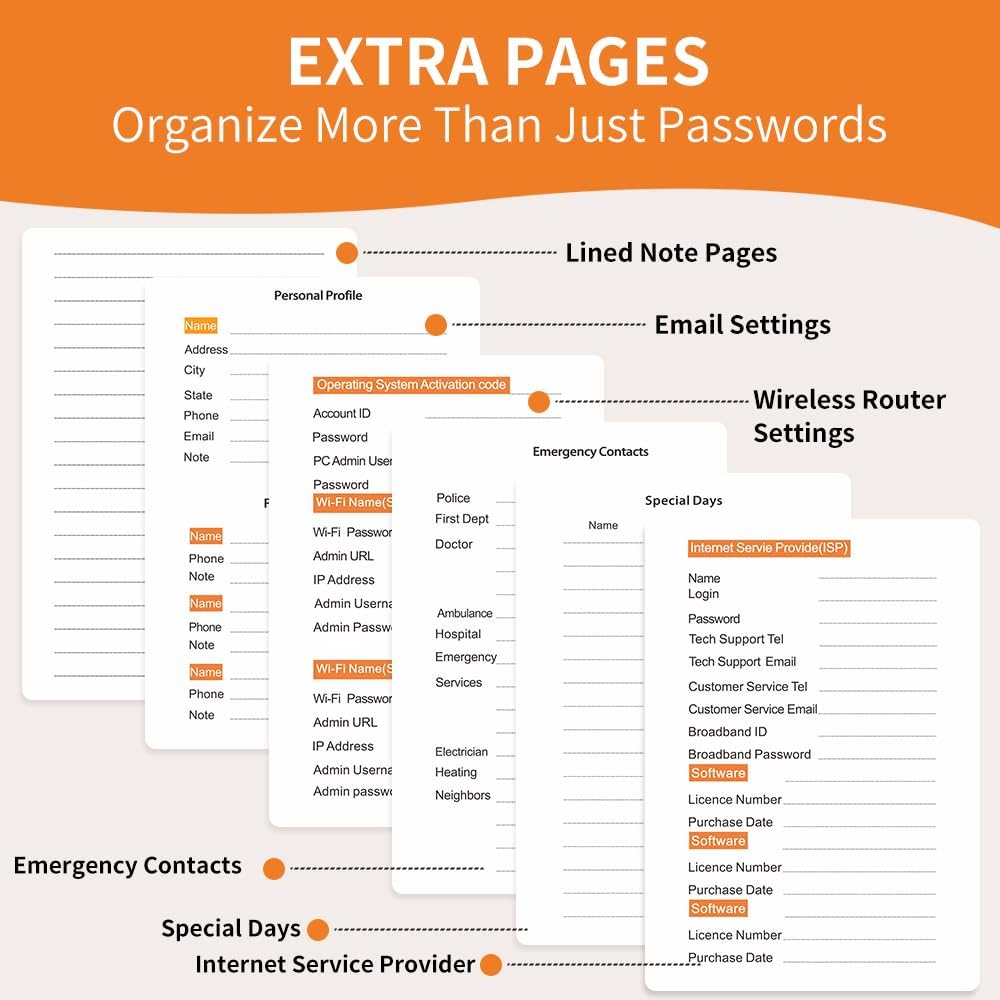 B6 Colorful Indexed Password Book with Alphabetical Tabs