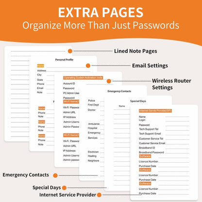 B6 Colorful Indexed Password Book with Alphabetical Tabs
