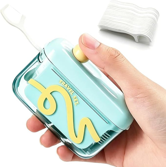 2 Pack Automatic Pop-Up Floss Dispenser with 100 Dental Floss Picks