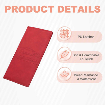 Leather Car Registration and Insurance Holder Glove Box Organizer