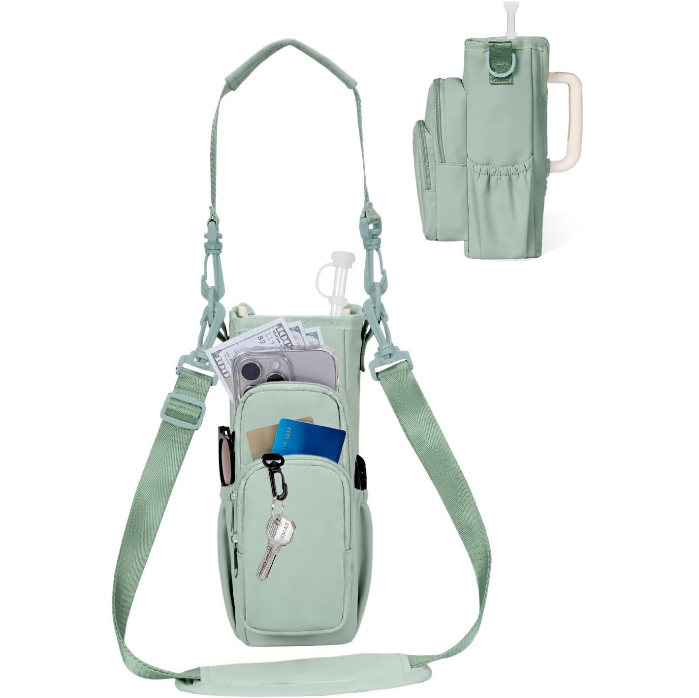 Water Bottle Carrier Bag with Handle Accessories Insulated Water Bottle Holder Pouch