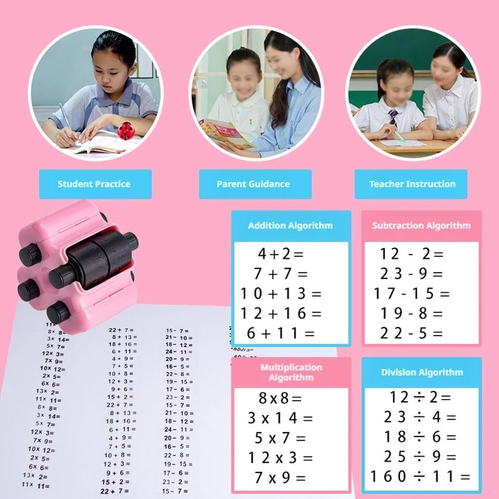 4 in 1 Math Roller Stamp and Addition Subtraction Multiplication Division Tool