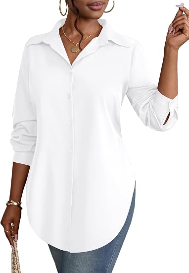Women's Minimalist Asymmetric Long-Sleeve Shirt