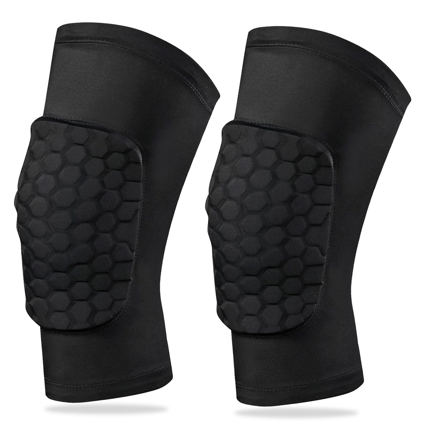 A Pair Knee Pads with Honeycomb Padding Brace Soft Compression Sleeve and Non-Slip