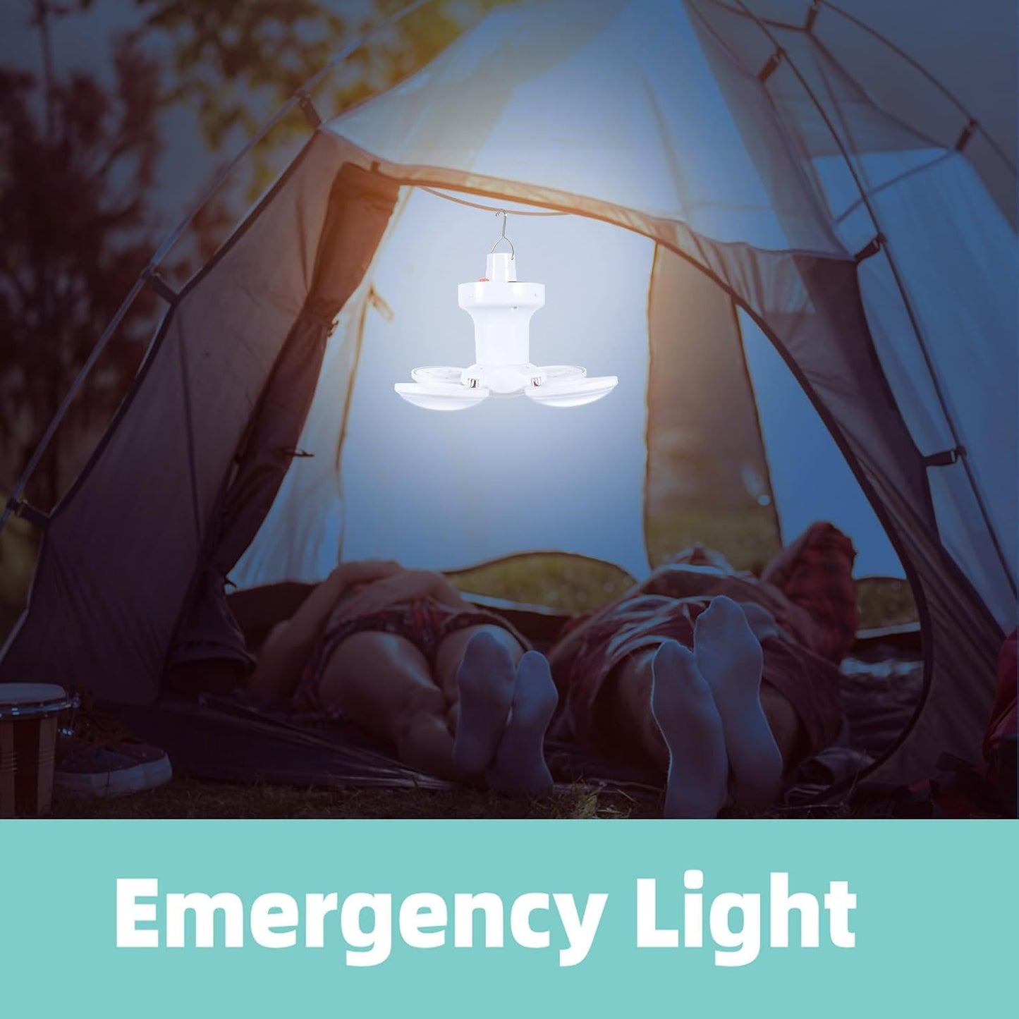 Solar Rechargeable LED Lantern Bulb with Hanging Hook