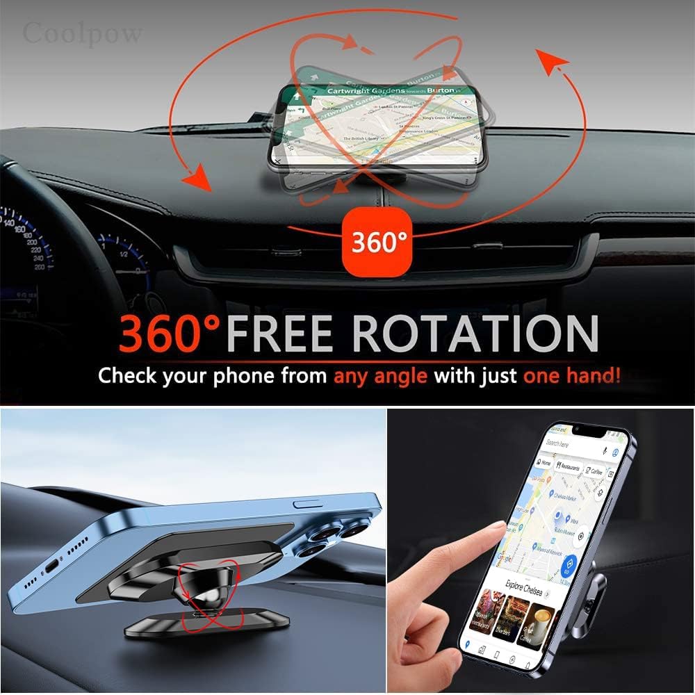 2-Pack Strong Magnetic Phone Holder for Car Dash