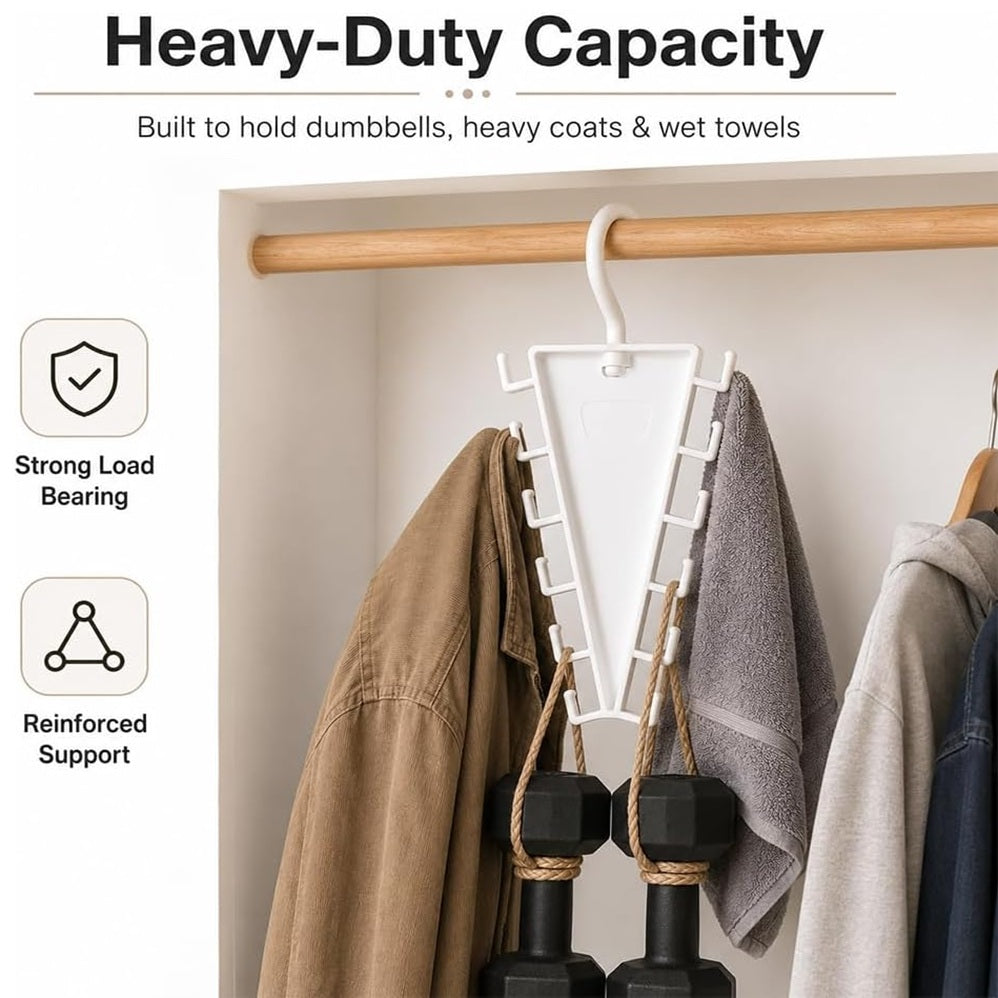 V Shape Double-Sided Closet Organizer Hanger with 12 Hooks