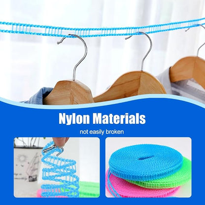 2 Pack 32 ft Windproof Non-Slip Clothesline Retractable Clothesline