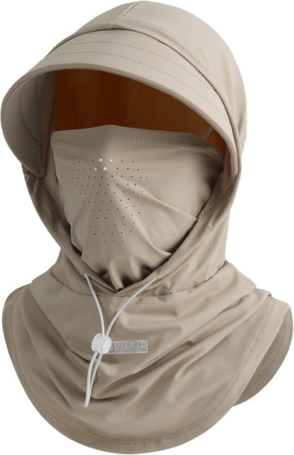 Cooling Breathable Balaclava Full Face Mask with Wide Brim Sun UV Protection Hood