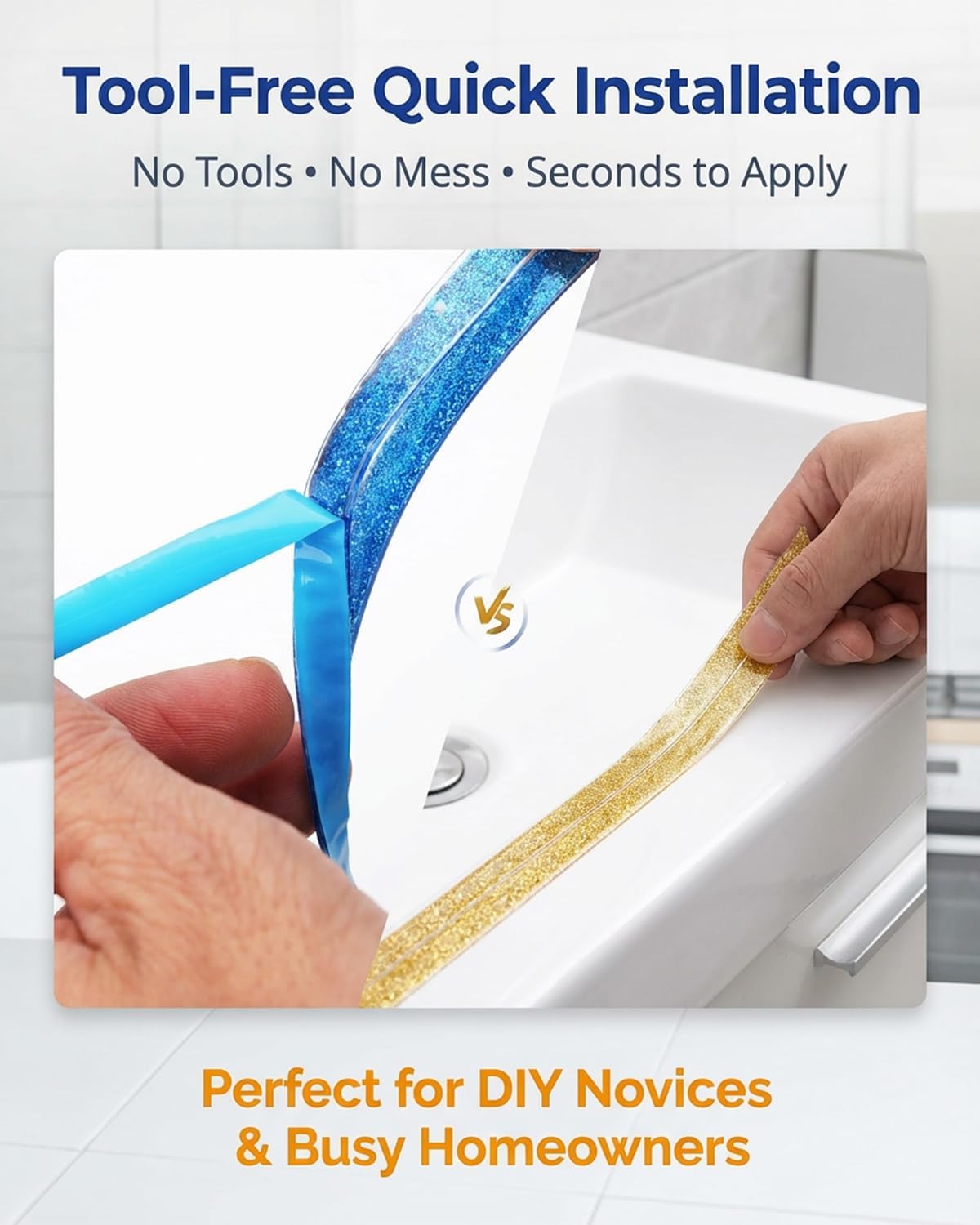 Flexible Caulk Moulding Trim Strips,Self-Adhesive Gap Beautifying Tape 6 m / 19.7 ft