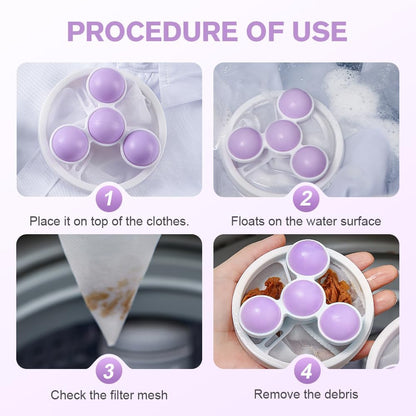 3 Pack Reusable Floating Hair Filtering Scraps Mesh Remover