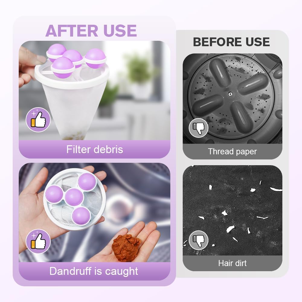 3 Pack Reusable Floating Hair Filtering Scraps Mesh Remover