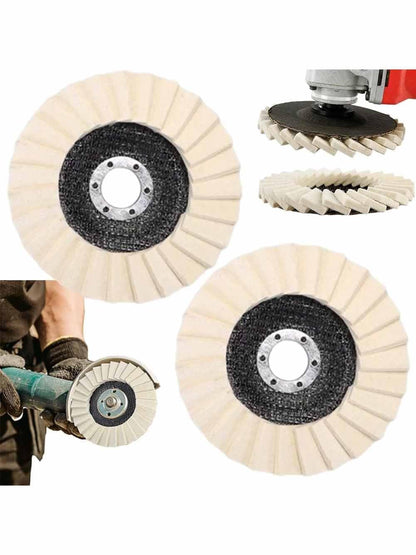 3Pcs Premium Wool Felt Polishing Flap Disc for Angle Grinders