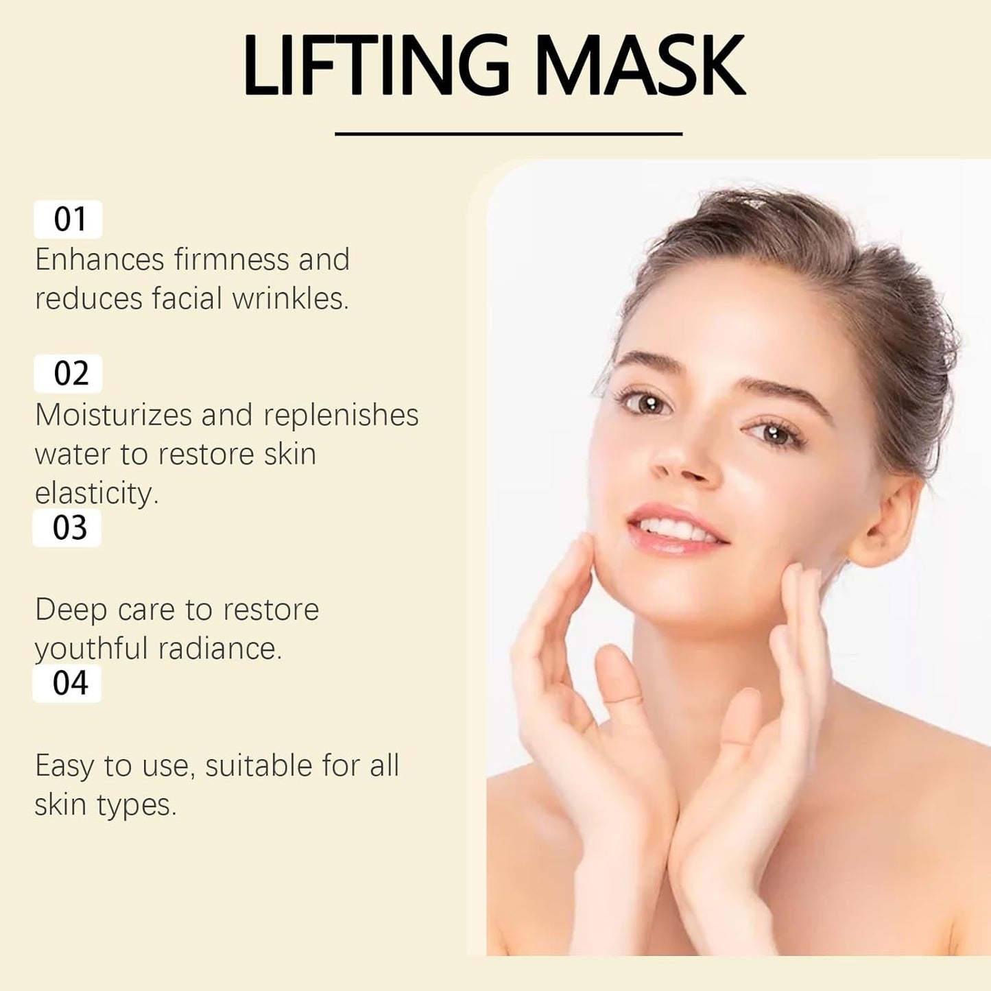 4 Pack Collagen V-Line Chin Lifting Mask – Firming, Hydrating & Anti-Wrinkle Face