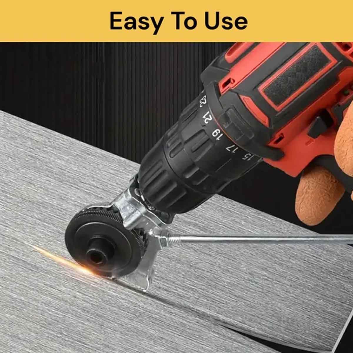 Electric Drill Sheet Metal Cutter Attachment Set for Cutting Iron, White Sheet, Steel, Copper, Aluminum