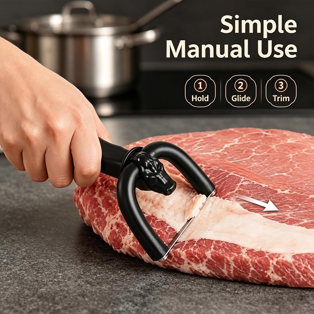 Hand‑Held Meat Fat Trimming Tool, Household Beef & Pork Fat Remover Slicer