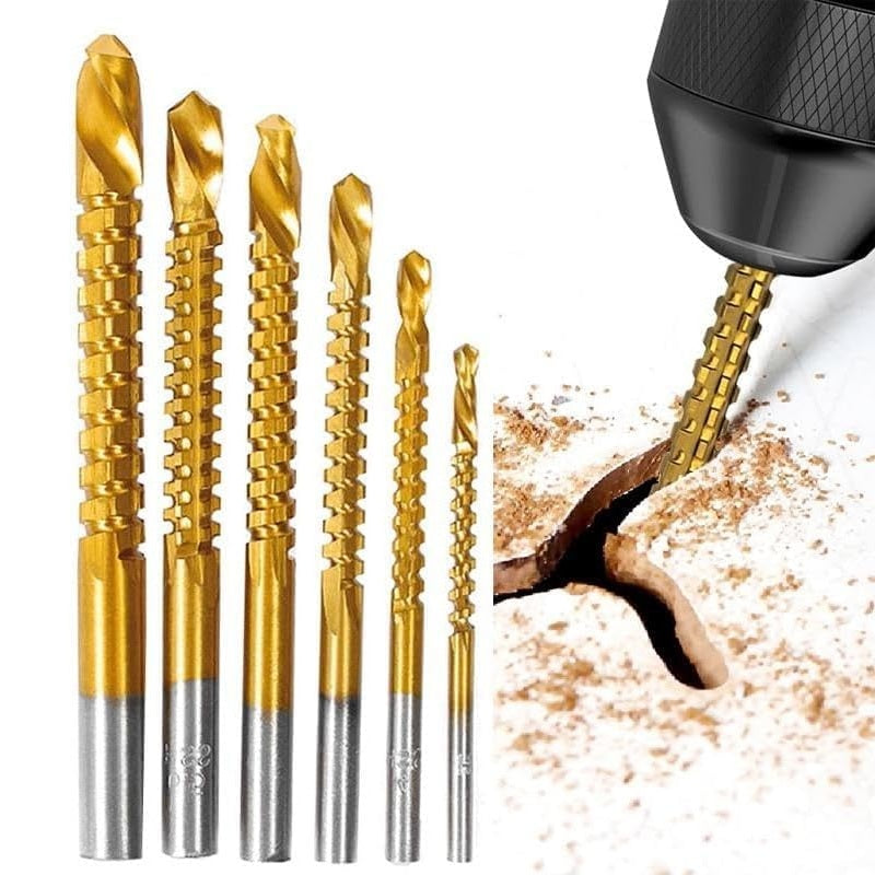 Titanium-Plated High-Speed Steel 6 Counts Metalworking Set