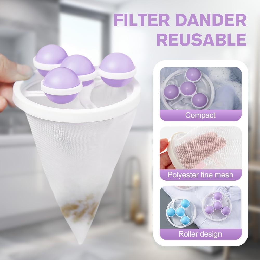 3 Pack Reusable Floating Hair Filtering Scraps Mesh Remover