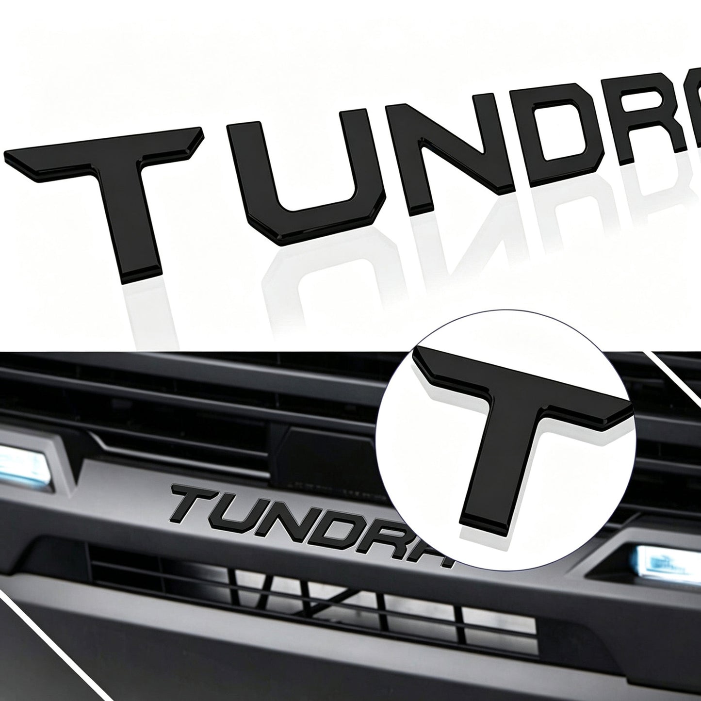 Toyota Tundra Tailgate Insert Letters 3D Raised Rear Emblems