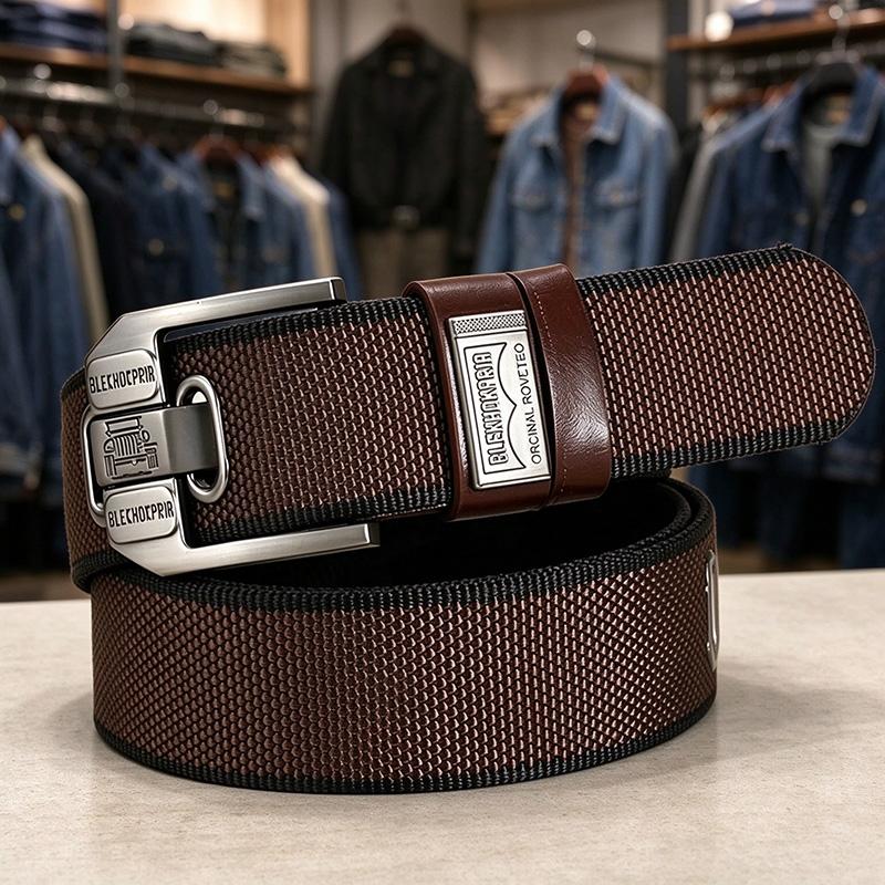 Men’s Nylon Canvas Belt with Pin Buckle