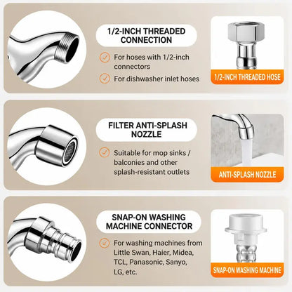 Brass Lockable Water Faucet with Key, 1/2 Inch Outdoor Anti-Theft Tap