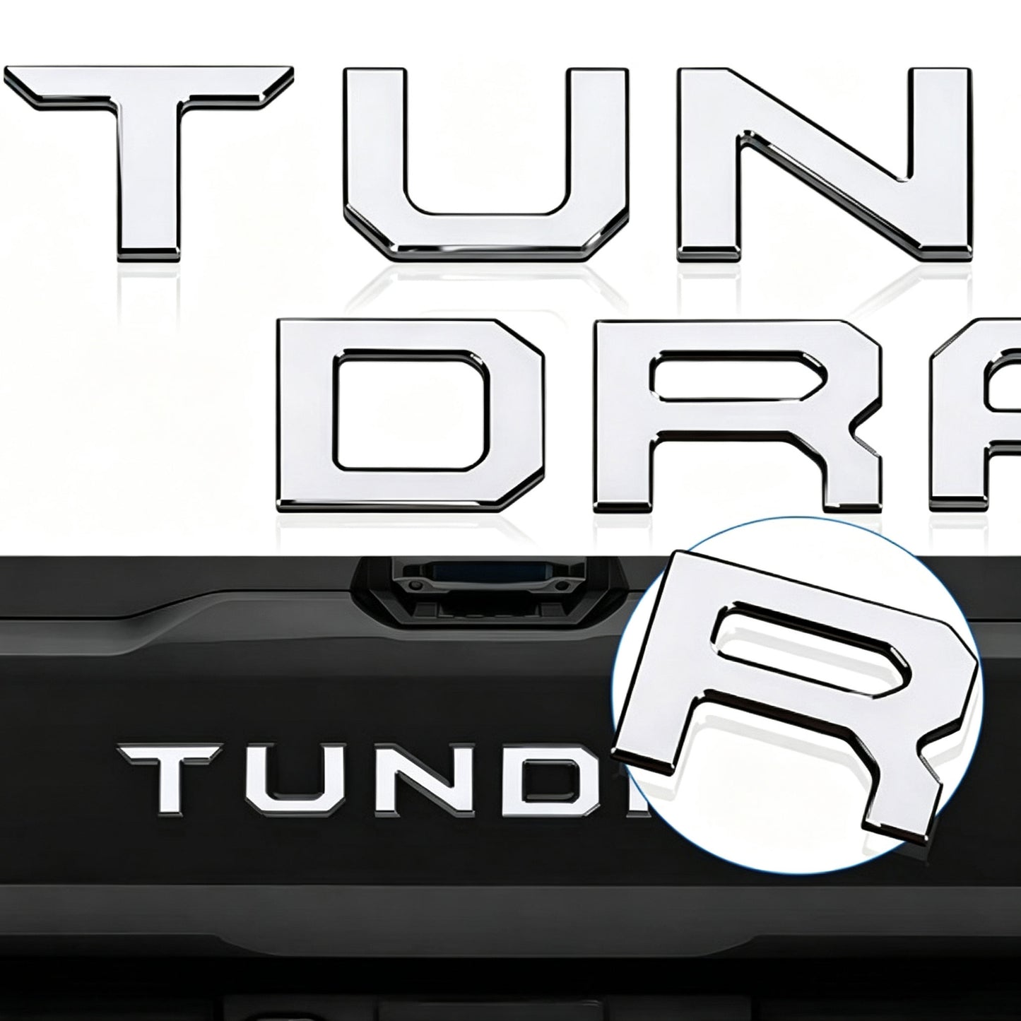 Toyota Tundra Tailgate Insert Letters 3D Raised Rear Emblems