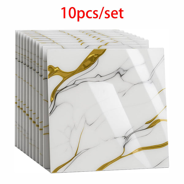 10 PCS Peel and Stick Backsplash Marble Look 12