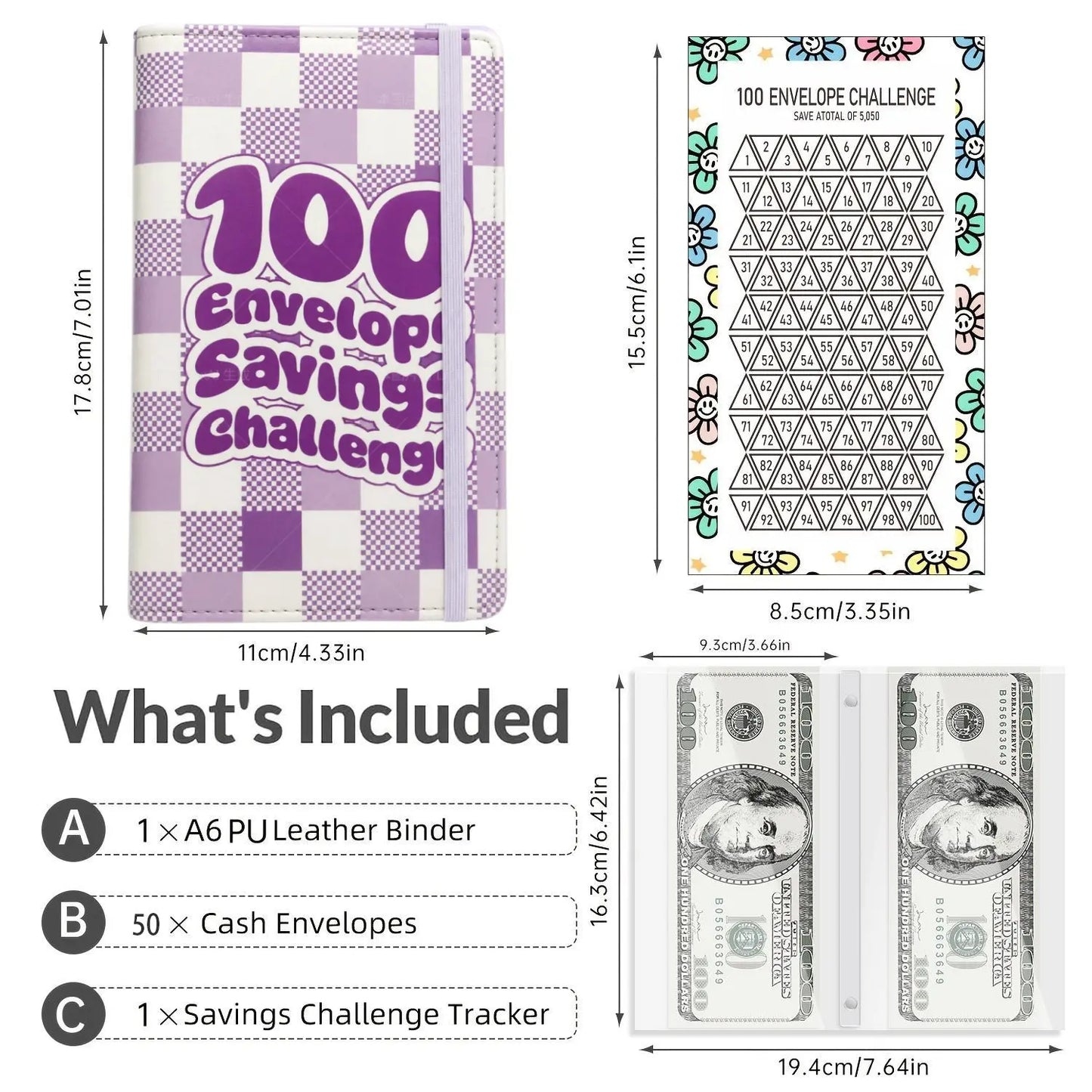 100-Day Savings Challenge Envelope Book