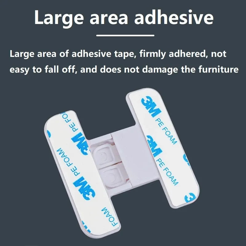 Safety Clip Automatic Lock Refrigerator Door Closers No Punching Universal Baby Anti-opening Device