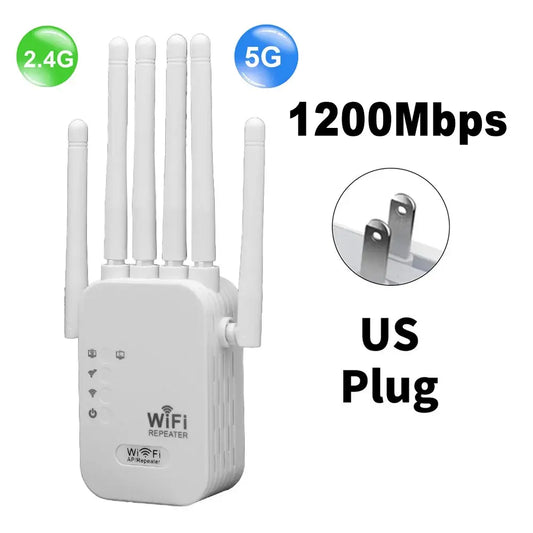 1200Mbps Dual Band Repeater (5GHz/2.4GHz) WiFi Booster