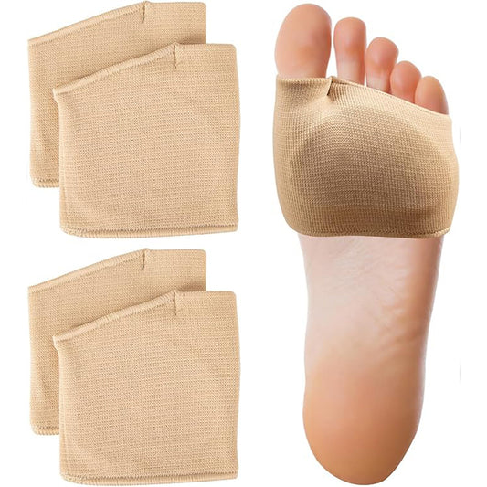 2 Pairs Unisex Metatarsal Pads Breathable Fabric & Gel with Thickened Design for Shock Absorption & Friction Reduction