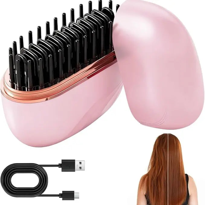 Rechargeable Wireless Portable Hair Straightener Brush