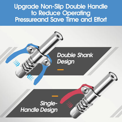 12000 PSI High Pressure Double Handle Quick Release Lock Oil Nozzles for All 1/8" NPT Grease Guns