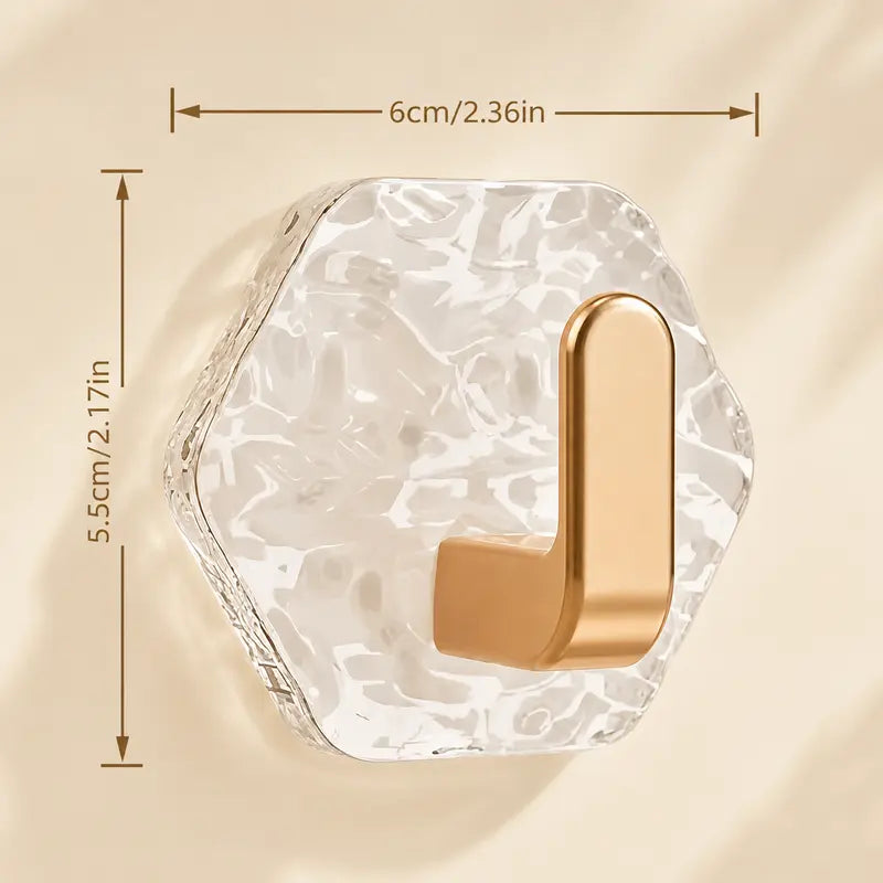 Heavy-Duty Plastic Self-Adhesive Hexagonal Ripple Hooks